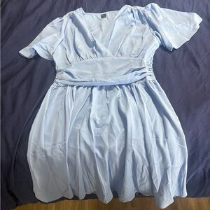 Blue knee-length flowy dress